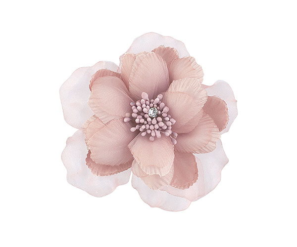 FIORE ROSA ANTICO CON STRASS+MOLLETTA