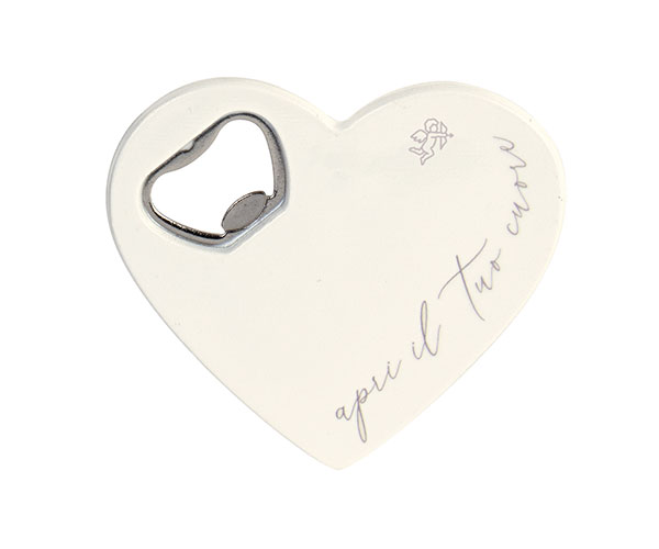 CUORE APRIBOTTIGLIE BIANCO 80X85 MM