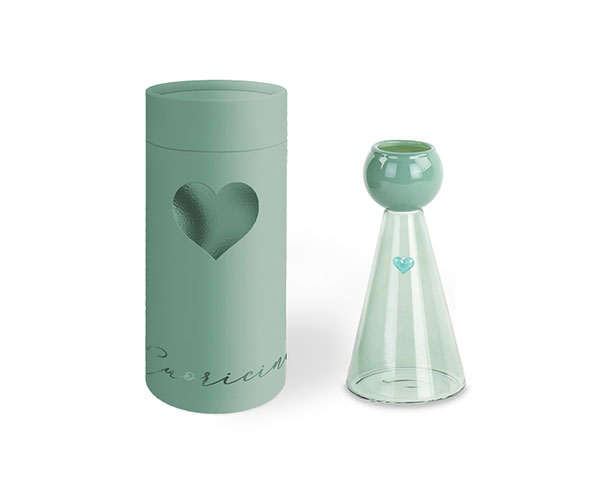 VASO ANGELO VERDE C/CUORE C/SCATOLA H.120 MM