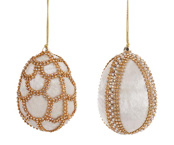 UOVO VELLUTO BIANCO/ORO DA APP. ASS. H.100MM