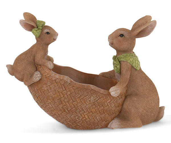 UOVO CONTENITORE CON 2 CONIGLIETTI L.250XH.180MM