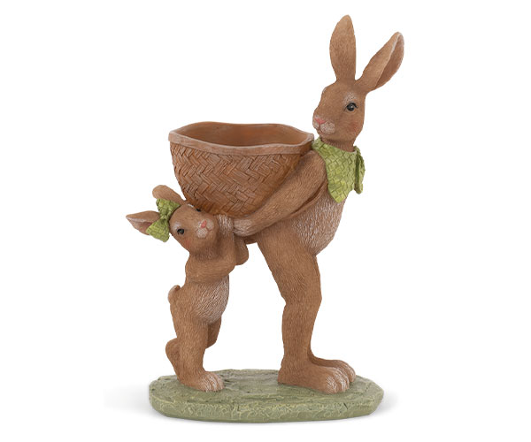 2 CONIGLI CON CESTINO H.250MM