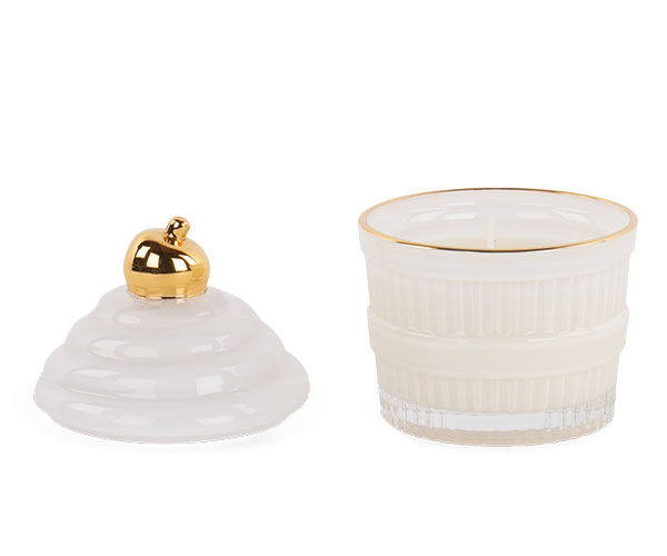 CANDELA CUPCAKE BIANCA CON SCATOLA ø 95X130MM