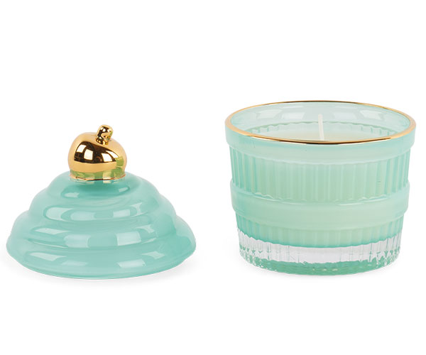 CANDELA CUPCAKE TURCHESE CON SCATOLA ø 95X130MM