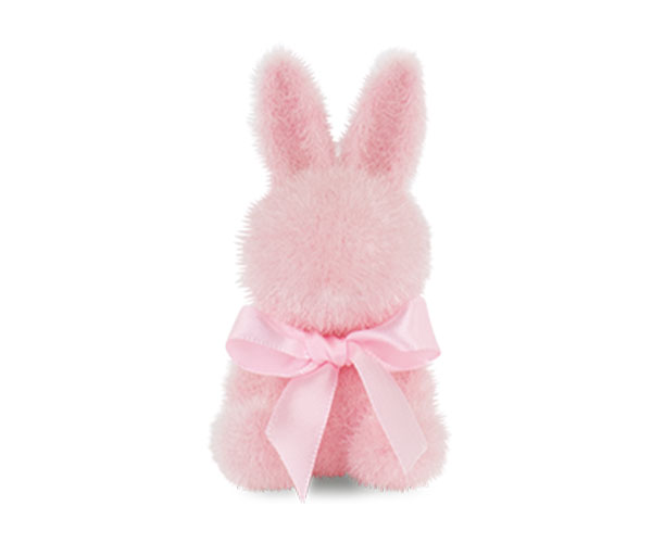 CONIGLIETTO FLOCCATO ROSA DA APP. H.90MM