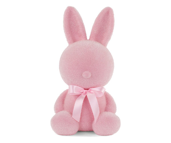 CONIGLIO FLOCCATO ROSA H.400MM