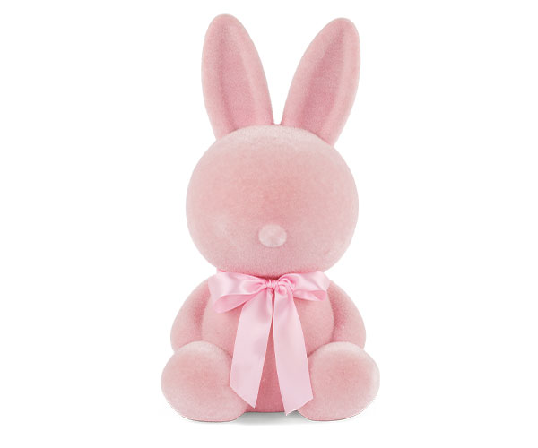 CONIGLIO FLOCCATO ROSA H.500MM