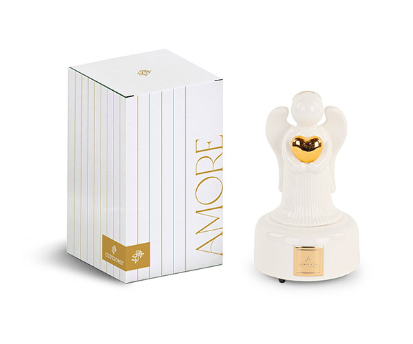 CARILLON ANGELO PLISSE' BIANCO C/SCATOLA H.140 MM