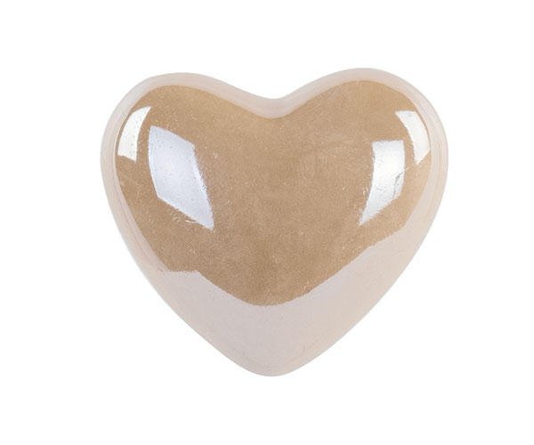 CUORE BEIGE PERLATO C/CALAMITA H.40 MM