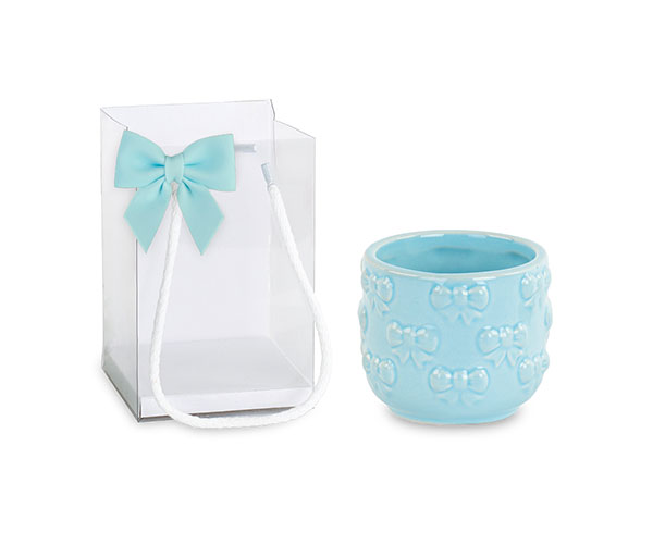 CACHEPOT FIOCCHI AZZURRO C/SHOPPER ø 70XH.65 MM