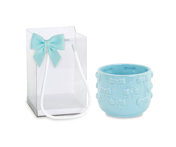 CACHEPOT FIOCCHI AZZURRO C/SHOPPER ø 100XH.90 MM