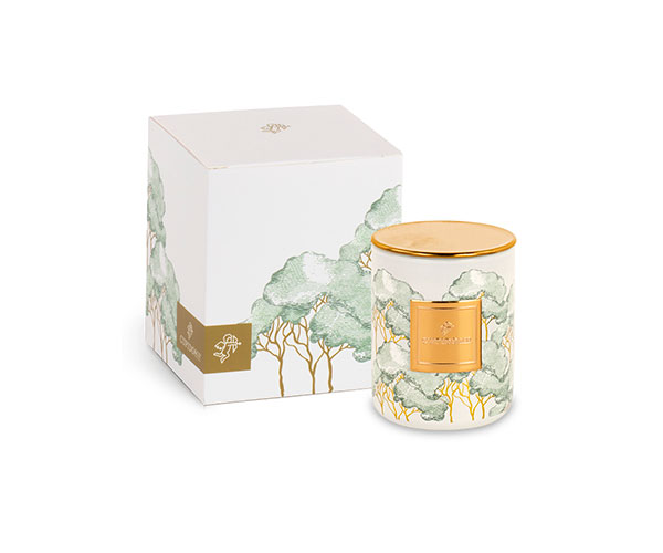 CANDELA INTRECCI VERDE C/SCAT.ø 60XH.80 MM