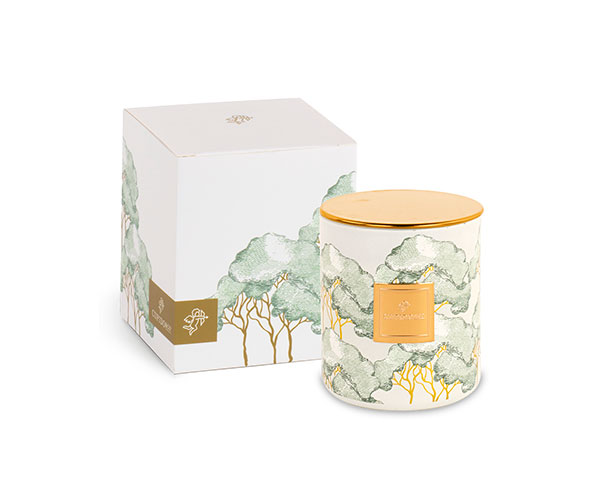 CANDELA INTRECCI VERDE C/SCAT.ø 90XH.100 MM