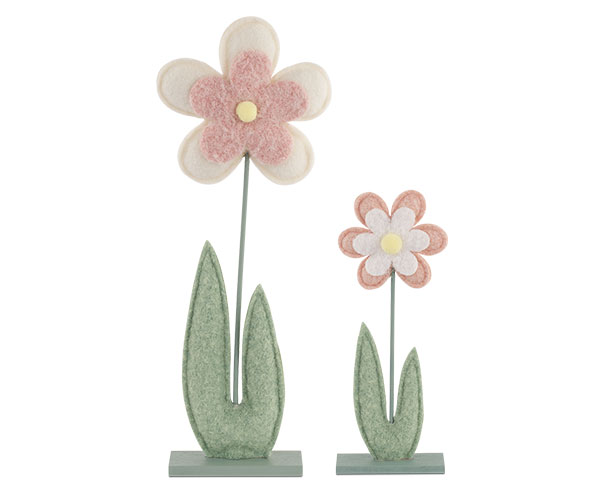 SET 2 FIORI ROSA/BIANCO H.310/500MM