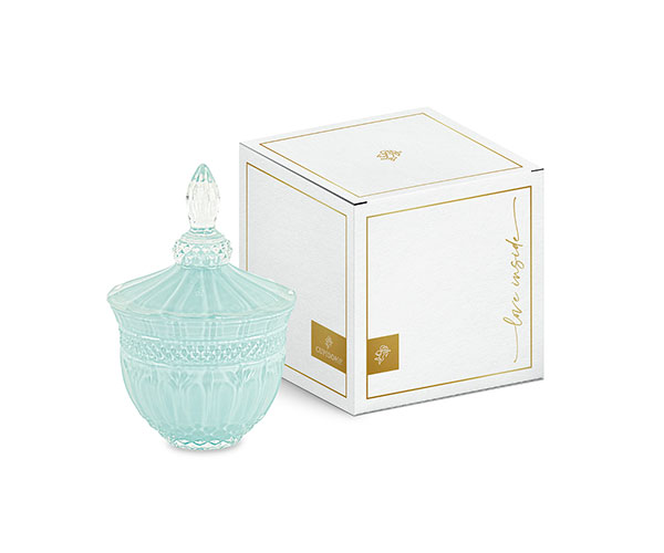 POTICHE AZZURRA C/SCATOLA ø 115XH.170 MM