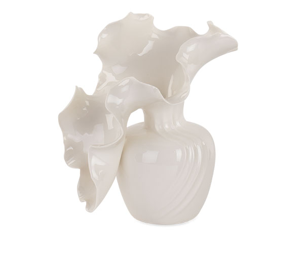 VASO CON ROUCHES BIANCO ø 160XH.210MM