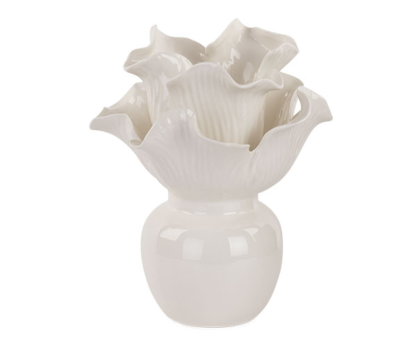 VASO CON ROUCHES BIANCO ø 230XH.280MM