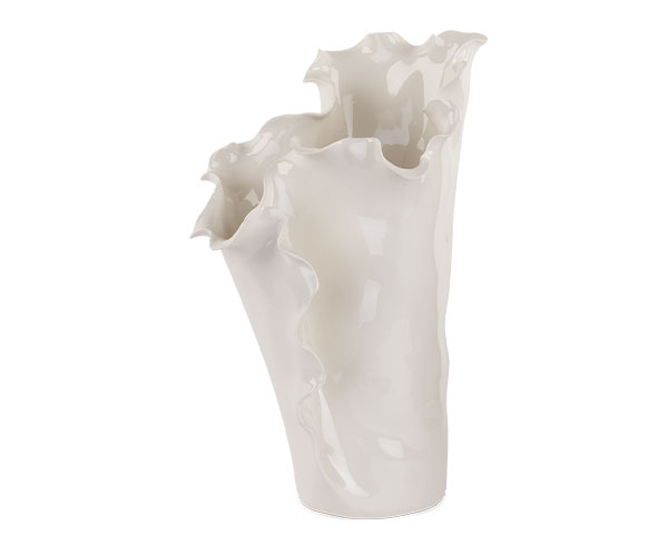 VASO CON ROUCHES BIANCO 290X240XH.380MM