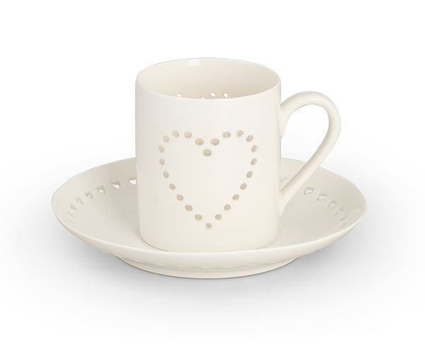 TAZZINA CON PIATTINO CUORE TRAF. CON SCATOLA