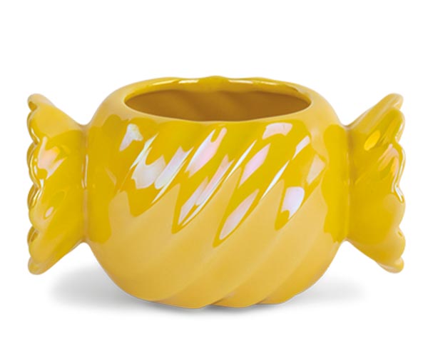 CACHEPOT CARAMELLA GIALLA 140X95XH.75MM