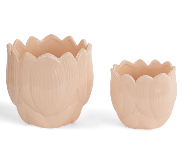 SET 2 CACHEPOTS PESCA ø 115XH.100 ø 145XH.135MM