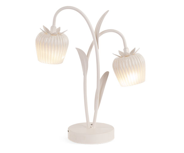 LAMPADA AVORIO 2 FIORI RICARICABILE USB H.350MM