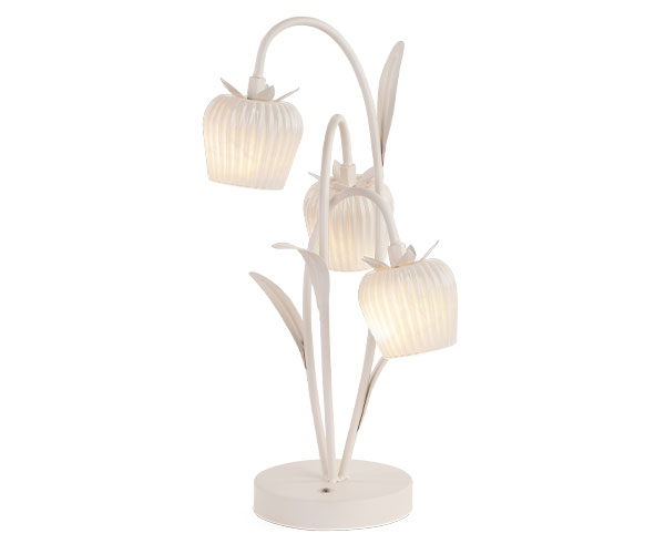LAMPADA AVORIO 3 FIORI RICARICABILE USB H.430MM