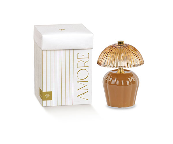 LAMPADA VETRO OCRA C/SCATOLA H.145 MM