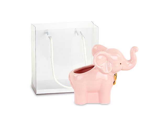 ELEFANTINO CACHEPOT ROSA C/SHOPPER H.100X130 MM