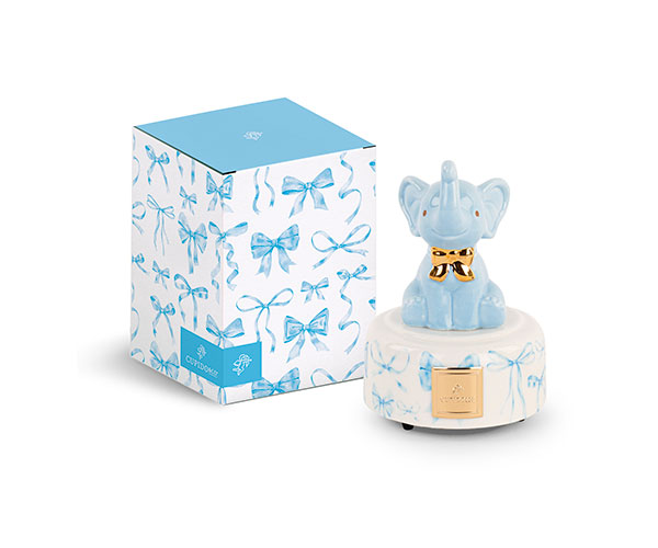 ELEFANTINO CARILLON AZZURRO C/SCATOLA H.120 MM