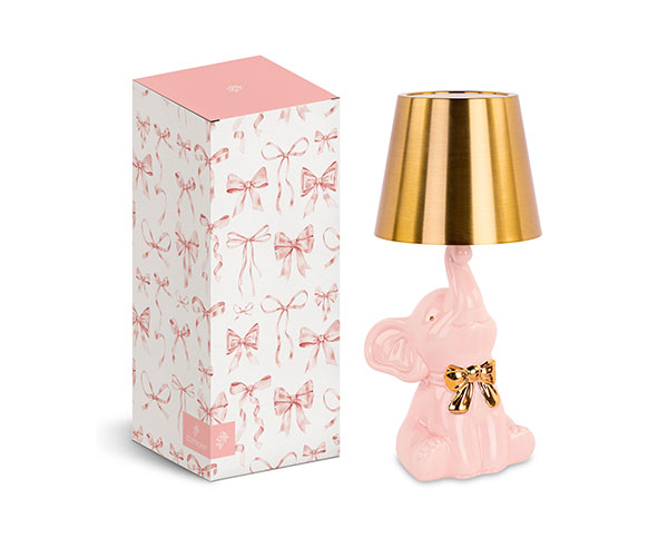 LAMPADA ELEFANTINO ROSA RIC. C/SCATOLA H240 MM