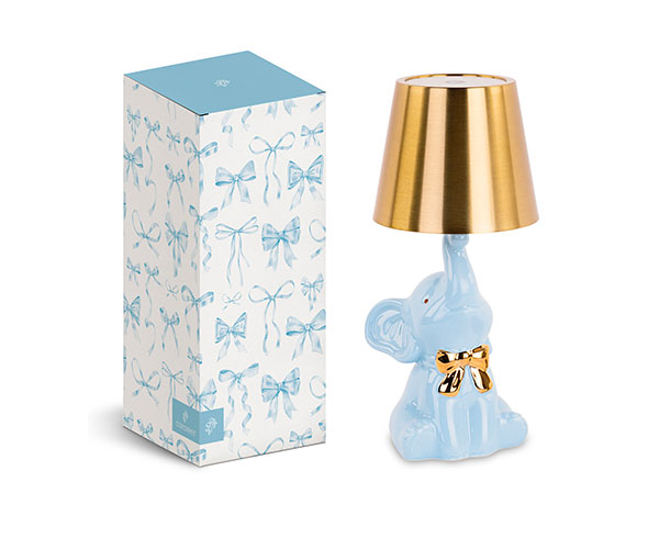 LAMPADA ELEFANTINO AZZURRO RIC. C/SCATOLA H.240 MM