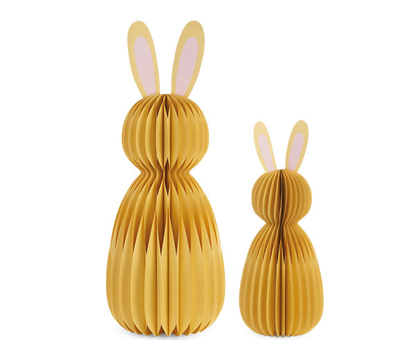 SET 2 CONIGLI GIALLI H.600/900MM