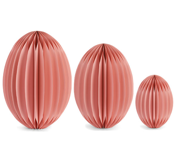 SET 3 UOVA ROSA H.400/600/750MM
