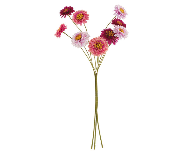 MAZZO 9 FIORI ZINNIA ROSA/FUXIA H.580MM