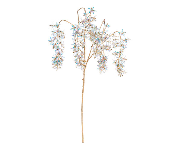 RAMO 5 GRAPPOLI FIORI IRIDESCENTI H.1330MM