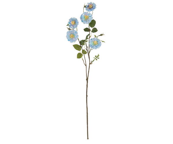 RAMO 5 ROSELLINE AZZURRE IRID. H.710MM