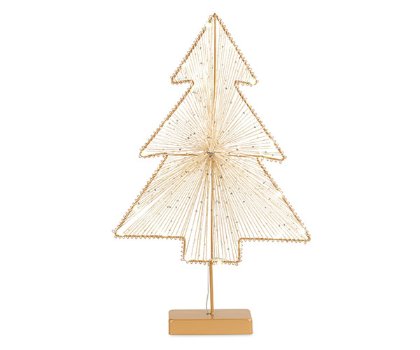 ALBERO FILI ORO CON LED H.490 MM