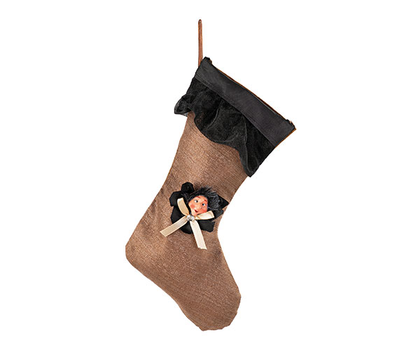 CALZA BEFANA NERA-RAME 360 MM
