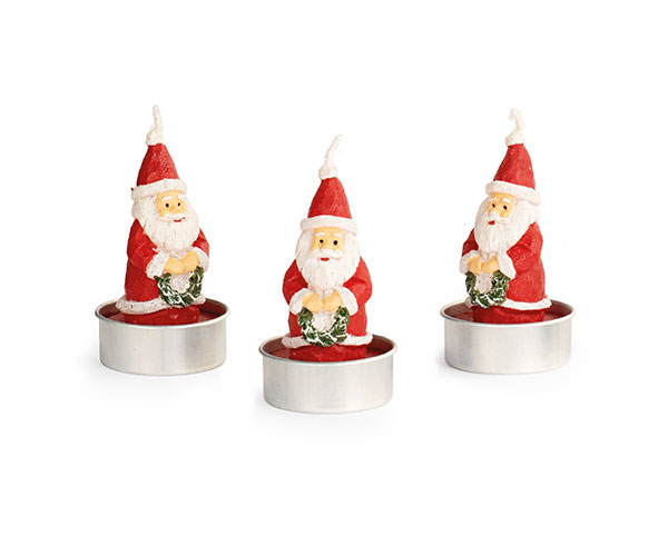 BOX 6 T-LIGHT BABBO NATALE H.75 MM