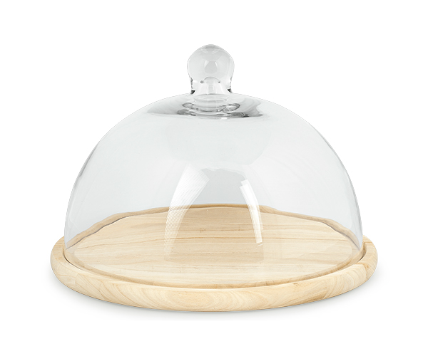 BASE LEGNO CON COPERCHIO VETRO