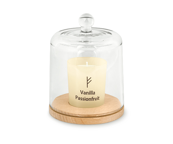 BICCHIERE CANDELA IN VASO VETRO VANIGLIA