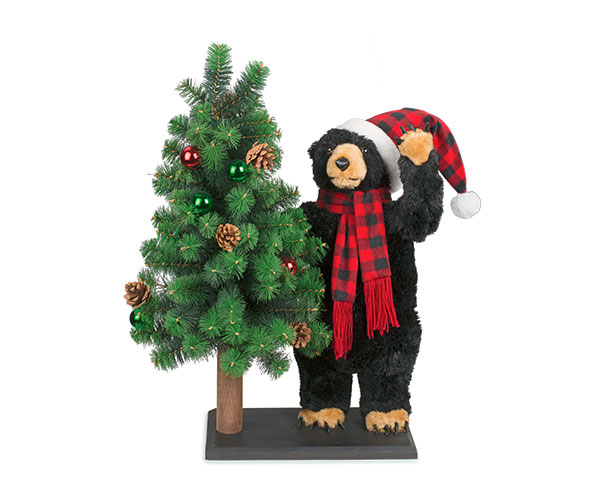ORSO NERO CON ALBERO H.760 MM