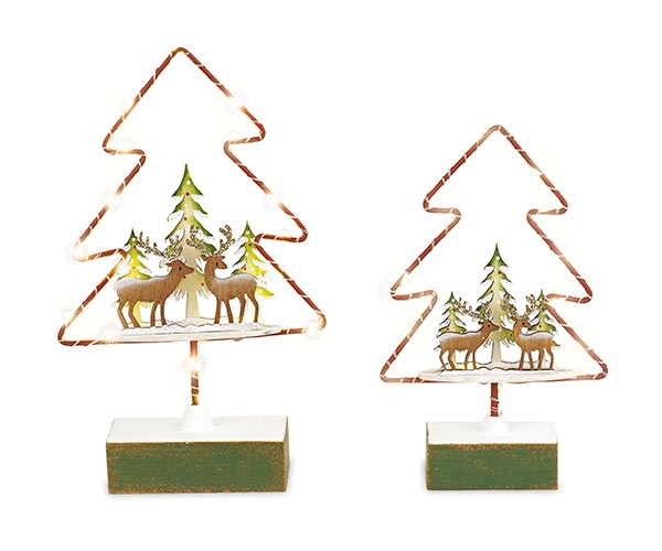 S/2 ALBERI CON RENNE/ALBERI LED 110X170/130X210 MM