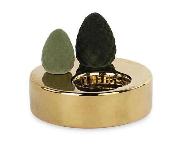 PORTA T-L PINI ORO FLOCC.VERDE D.130XH.100 MM