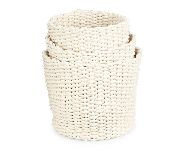 SET. 3 CESTI CORDA NATURALE