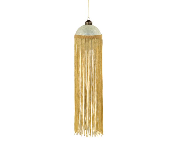 SFERA MENTA CON FRANGE ORO D.80XH.340 MM