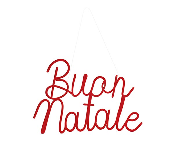 SCRITTA BUON NATALE ROSSA APP. 150X110 MM