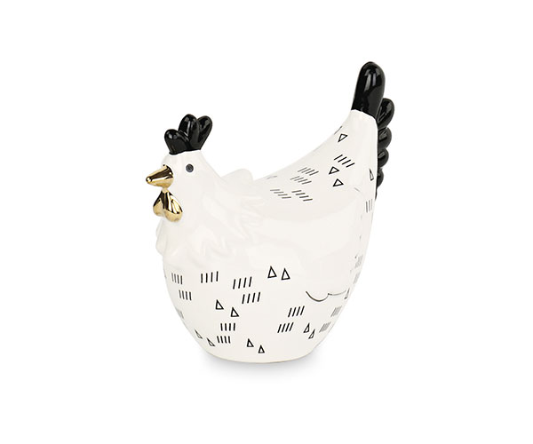 GALLINA CON DECORAZIONI NERE
