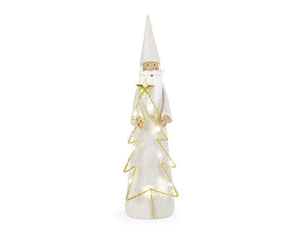 BABBO N.BIANCO CON ALB.+LED RESI H.220 MM